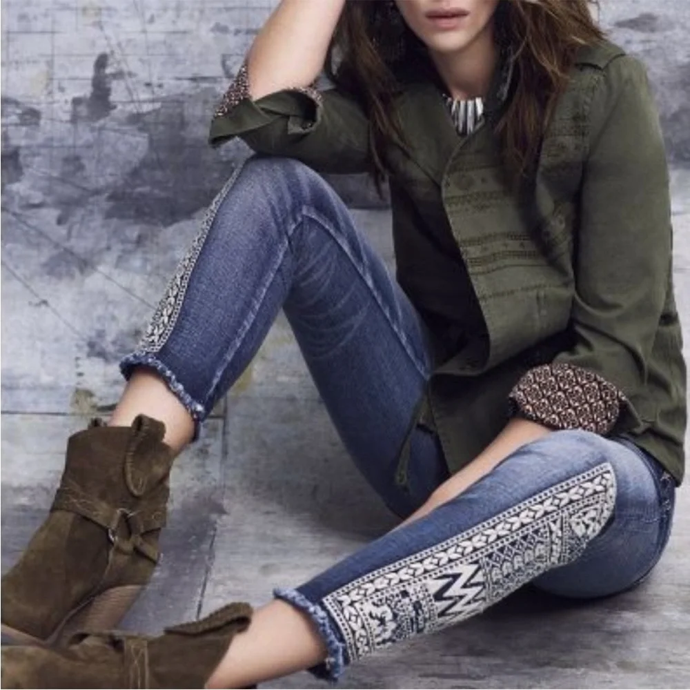Miss Me‎ Signature Ankle Skinny Jeans Boho Inspired Embroidered / SZ 26